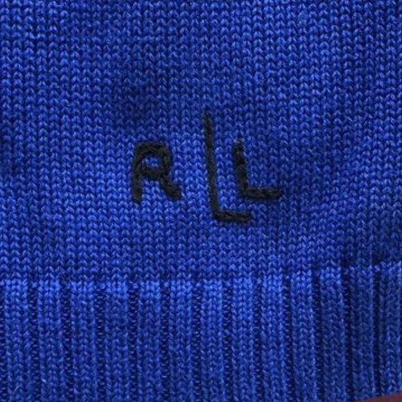 SOLD-🇺🇸RALPH LAUREN🇺🇸Cobalt Blue USA Patriotic Nautical Flag Sweater XL - Picture 5 of 8